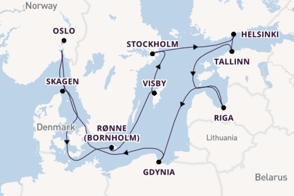 Norway from Copenhagen, Denmark with the Sapphire Princess