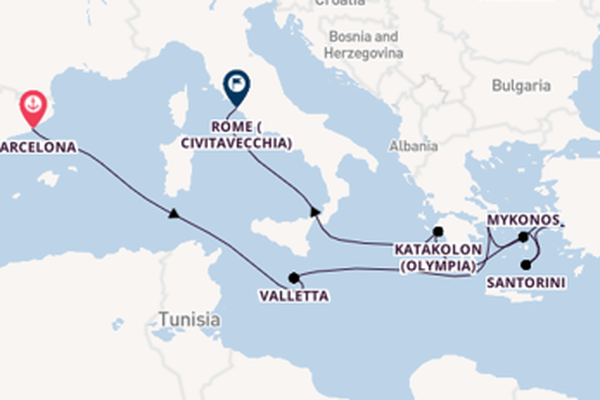 Mediterranean Sea from Barcelona, Spain with the Celebrity Equinox