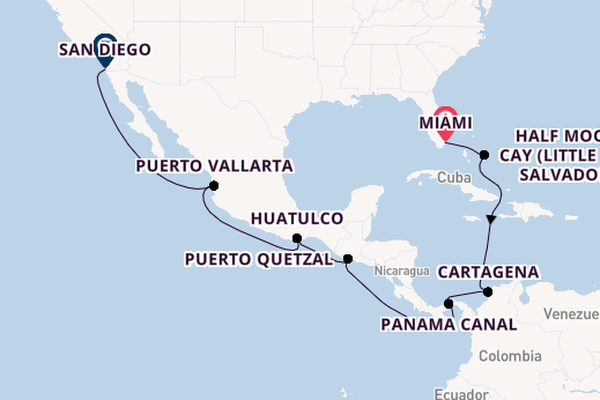 Central America from Miami, Florida with the Zaandam