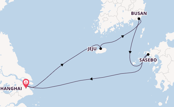 East Asia from Shanghai, China with the MSC Bellissima