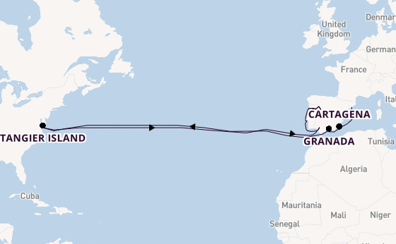 Transatlantic from Barcelona, Spain with the Viking Jupiter