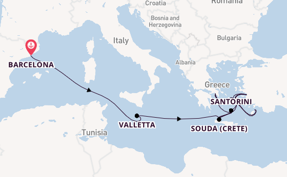 Eastern Mediterranean from Barcelona, Spain with the Oosterdam