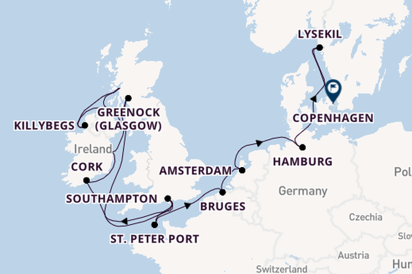 British Isles from Southampton, England with the EXPLORA IV