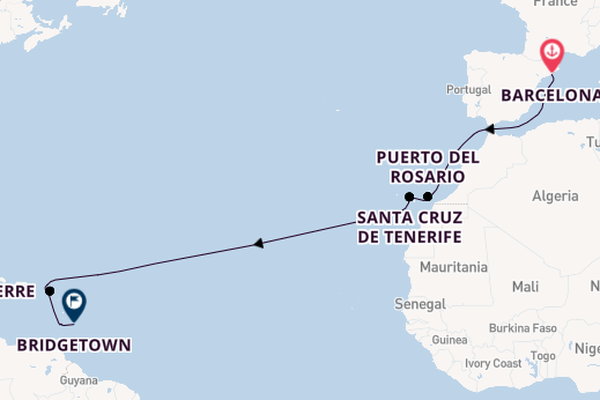 Barcelona To Barbados Caribbean Grand Journey