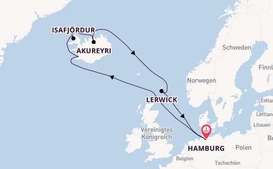Arktis ab Hamburg, Deutschland auf der MSC Preziosa