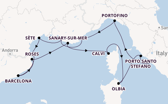 Western Mediterranean from Rome (Civitavecchia), Italy with the Seabourn Ovation 