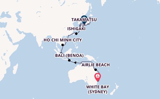 East Asia from White Bay (Sydney), Australia with the Azamara Pursuit