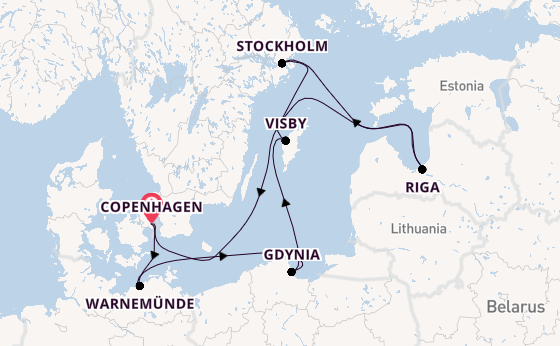 Baltic Sea from Copenhagen, Denmark with the MSC Magnifica