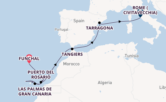 Canary Islands from Funchal, Madeira, Portugal with the MSC Fantasia