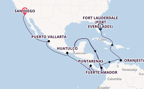 Central America from San Diego, California with the Island Princess