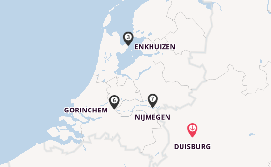 Waal vanaf Duisburg, Duitsland met de A-ROSA AQUA