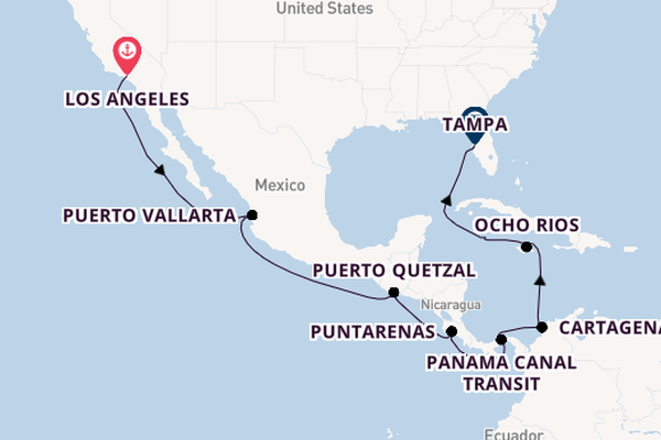 Central America from Los Angeles, California, USA with the Celebrity Summit