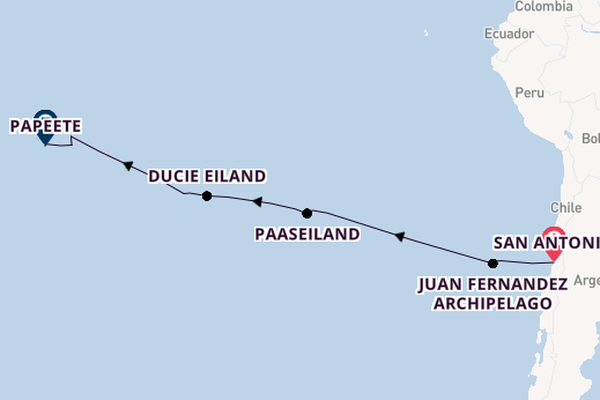 Polynesië vanaf San Antonio, Chili met de Seabourn Pursuit