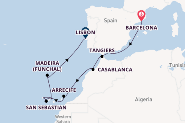 Voyage with the Seabourn Sojourn to Lisbon from Barcelona