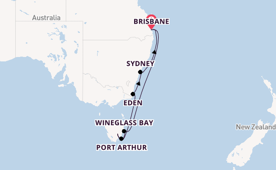 Australië vanaf Brisbane, Australië met de Grand Princess