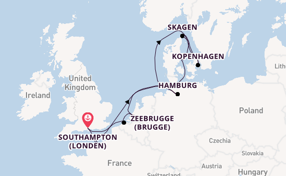 Engeland vanaf Southampton (Londen), Engeland met de Majestic Princess