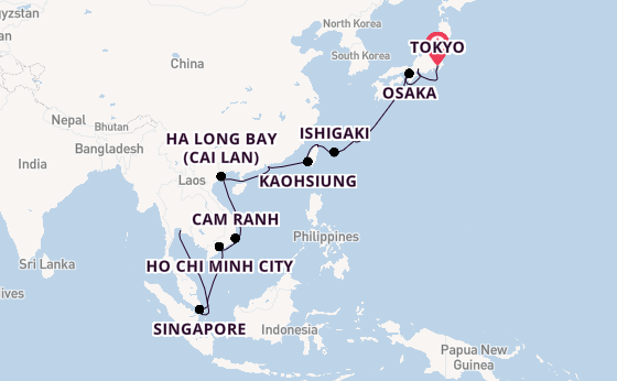 Japan from Tokyo, Japan with the Seven Seas Explorer