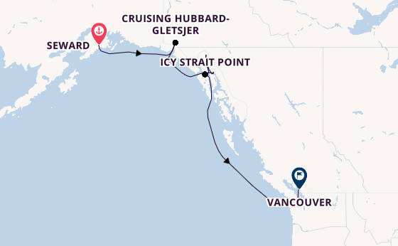 Alaska vanaf Seward, Alaska met de Anthem of the Seas®