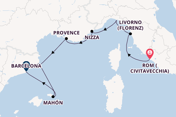 Westliches Mittelmeer ab Rom (Civitavecchia), Italien auf der Azamara Pursuit