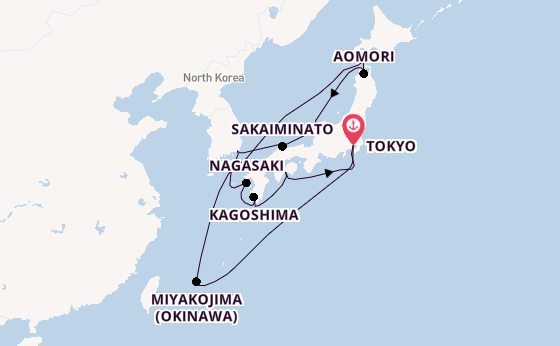Japan from Tokyo, Japan with the Sapphire Princess