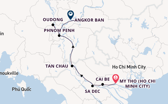 South East Asia from My Tho (Ho Chi Minh City), Vietnam with the AmaDara