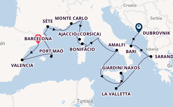 Westelijke Middellandse Zee vanaf Barcelona, Spanje met de Seabourn Ovation