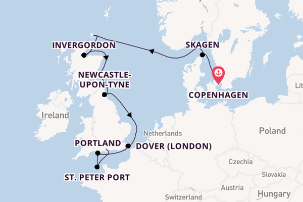 United Kingdom from Copenhagen, Denmark with the Silver Dawn