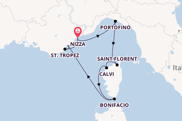 Westliches Mittelmeer ab Nizza, Frankreich auf der Star Flyer