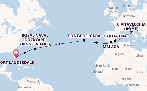trans-Atlantisch vanaf Fort Lauderdale, Verenigde Staten met de Celebrity Ascent