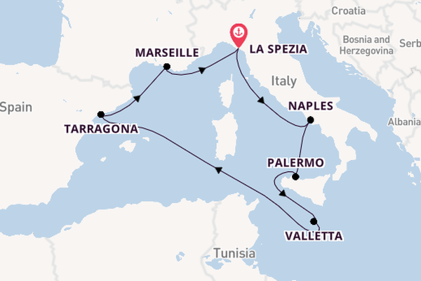 Western Mediterranean from La Spezia with the MSC Magnifica