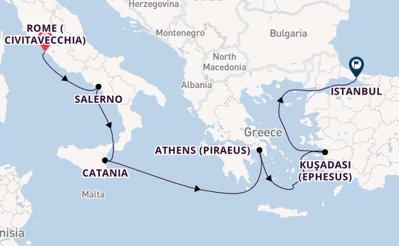 Mediterranean Sea from Rome (Civitavecchia), Italy with the Norwegian Viva