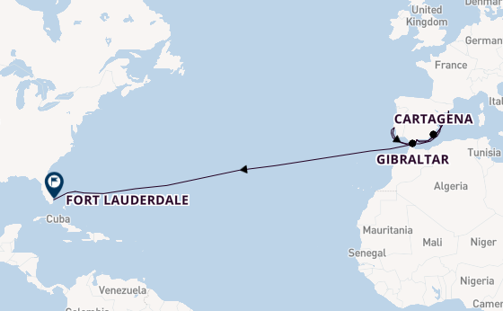 trans-Atlantisch vanaf Barcelona, Spanje met de Oosterdam
