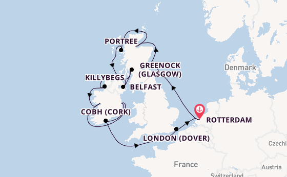 British Isles from Rotterdam, The Netherlands with the Nieuw Statendam
