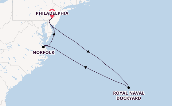 East Coast USA from Philadelphia, Pennsylvania, USA with the Norwegian Pearl