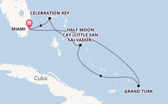 Caribbean from Miami, Florida with the Carnival Sunrise
