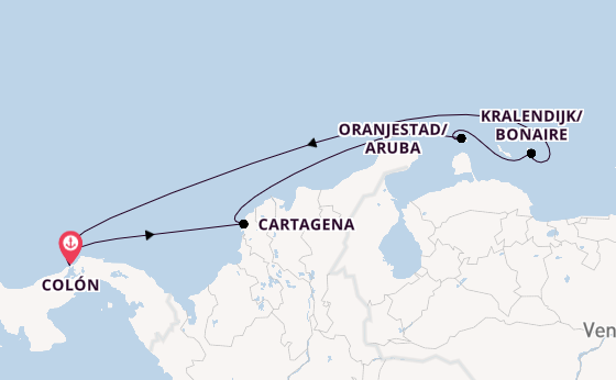 Southern Caribbean from Colón, Panama with the Grandeur of the Seas