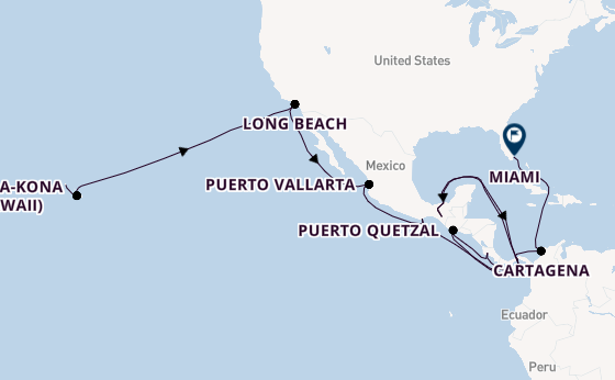 Central America from Honolulu, Hawaii, USA with the Seabourn Quest