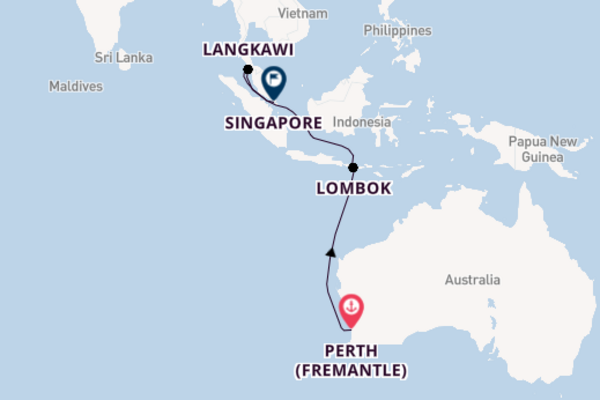 South East Asia from Perth (Fremantle), Australia with the Pacific Explorer