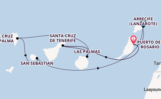 Kanarische Inseln ab Puerto del Rosario, Fuerteventura, Spanien auf AIDAsol