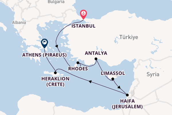 Eastern Mediterranean from Istanbul, Turkey with the Allura