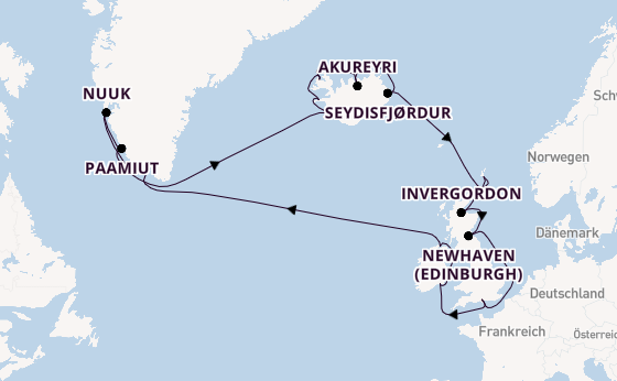 Britische Inseln ab Southampton, Großbritannien auf der Seven Seas Mariner