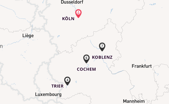 Mosel ab Köln, Deutschland auf der A-ROSA CLEA