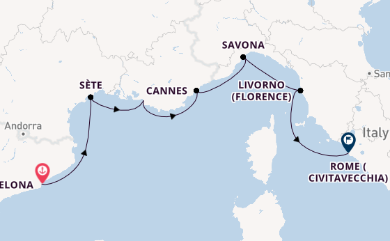 Western Mediterranean from Barcelona, Spain with the Seven Seas Voyager