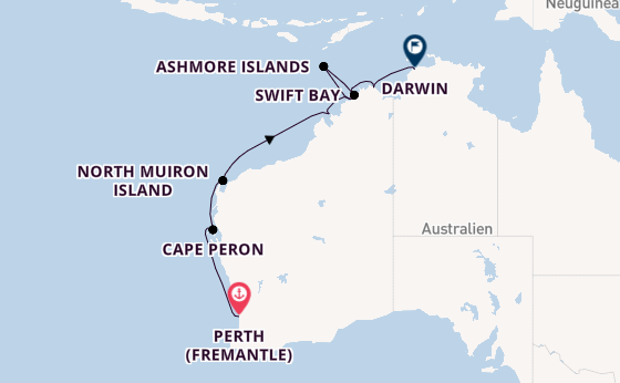 Australien ab Perth (Fremantle), Australien auf der Silver Cloud