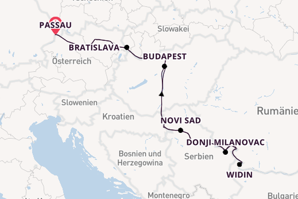 Donau ab Passau, Deutschland auf der MS Celina