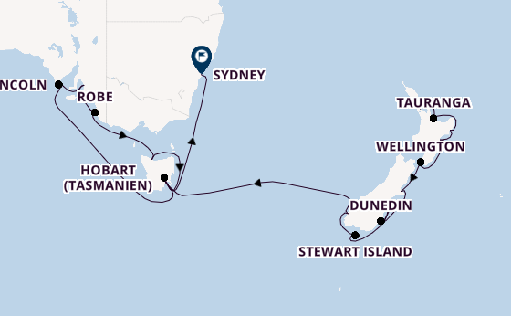 Australien und Neuseeland ab Auckland, Neuseeland auf der Silver Moon
