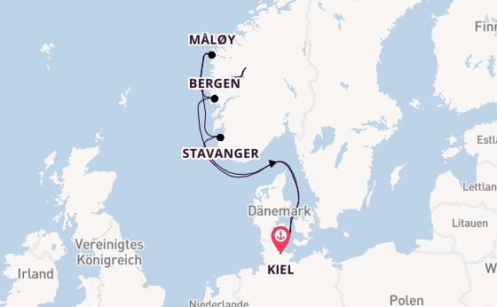 Norwegen ab Kiel, Deutschland auf AIDAnova