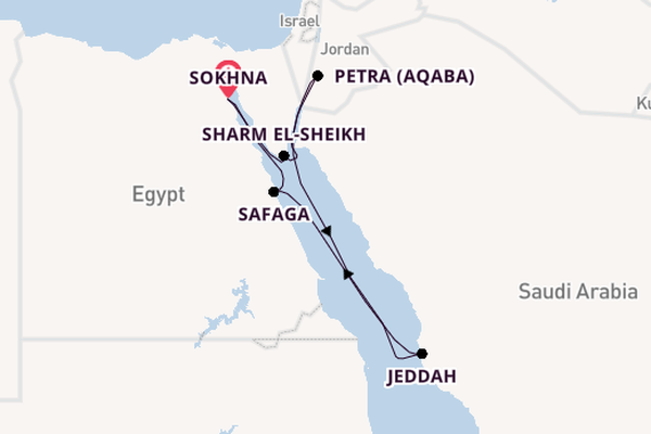 Afrika vanaf Sokhna, Egypte met de EXPLORA II