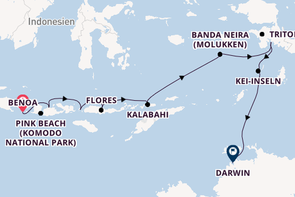 Indonesien ab Benoa, Indonesien auf der Le Soléal