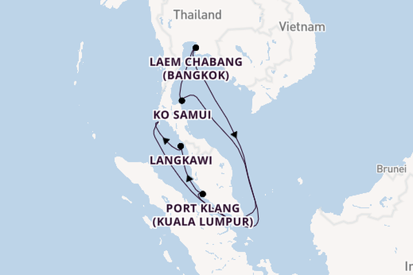 South East Asia from Singapore, Singapore with the Diamond Princess